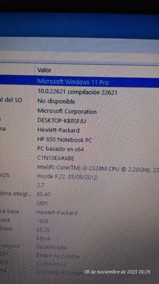 Portatile HP 650 Nero/Argento