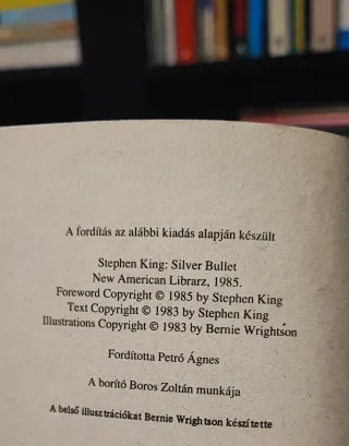 S. King, El Ciclo del Hombre Lobo 1a ungarian 1985