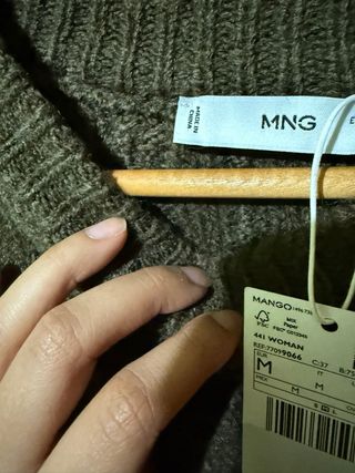 Jersey punto trenzado verde talla m