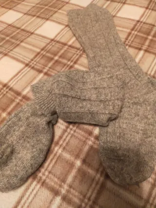 Calze lunghe lana grigio piede 21 cm