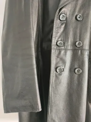 Chaquetón Piel Vintage Negro