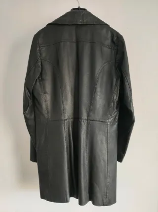 Chaquetón Piel Vintage Negro