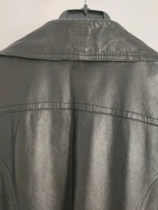 Chaquetón Piel Vintage Negro