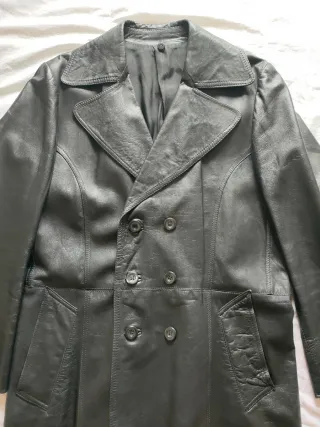 Chaquetón Piel Vintage Negro