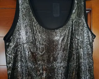 Top LENTEJUELAS FIESTA CORTEFIEL navidad brillante