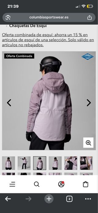 Chaqueta de esquí Columbia morada