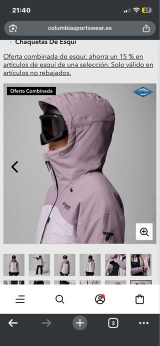 Chaqueta de esquí Columbia morada