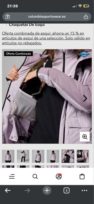 Chaqueta de esquí Columbia morada