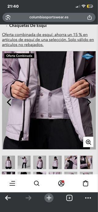 Chaqueta de esquí Columbia morada