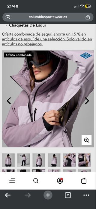 Chaqueta de esquí Columbia morada