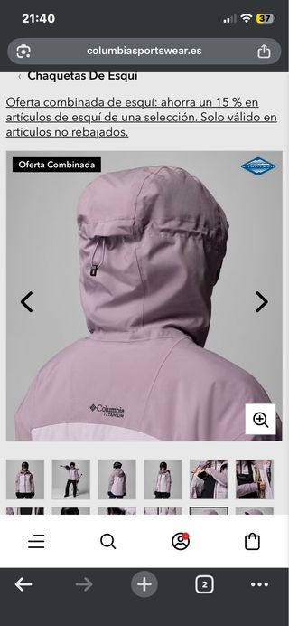 Chaqueta de esquí Columbia morada