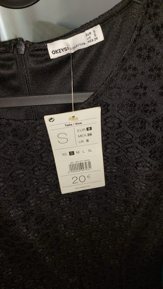 Vestido negro encaje talla S