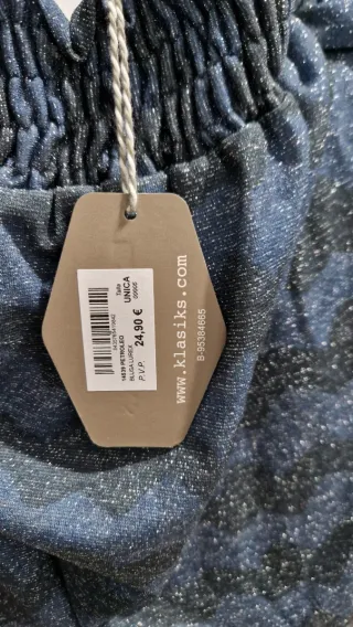 Camiseta Klasiks brillo azul y plata