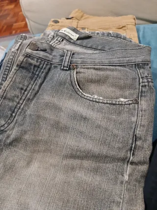 4 Pantalones Vaqueros Azúl,mostaza,negro y gris