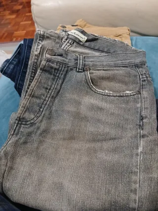 4 Pantalones Vaqueros Azúl,mostaza,negro y gris