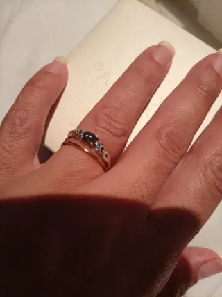 Anillo de plata con piedra azul
