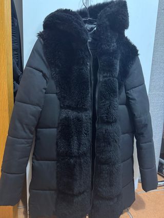 Chaqueta negra mujer con pelo