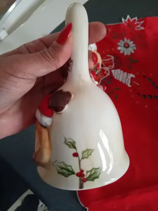 Set 2 campanelli Natale ceramica