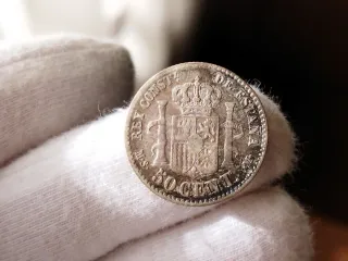 Moneda Plata 50 céntimos 1880 *8*0 Alfonso XII