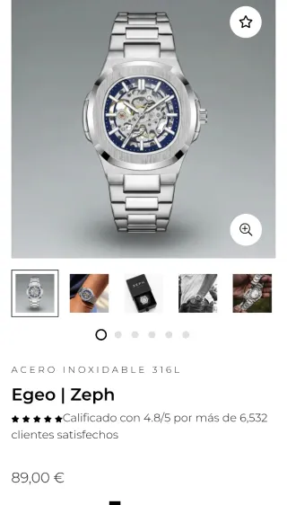 Reloj Automático Acero Inoxidable Esqueleto