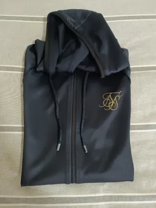 Sudadera SikSilk Hombre Talla S Negra y Morada