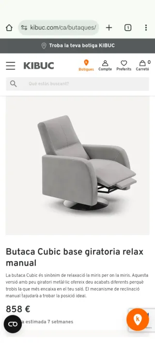 Butaca relax manual giratoria beige