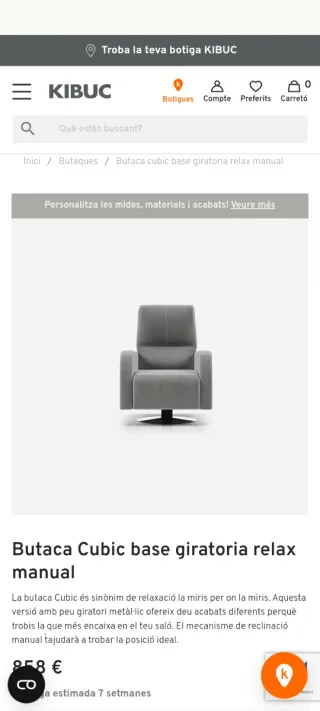 Butaca relax manual giratoria beige