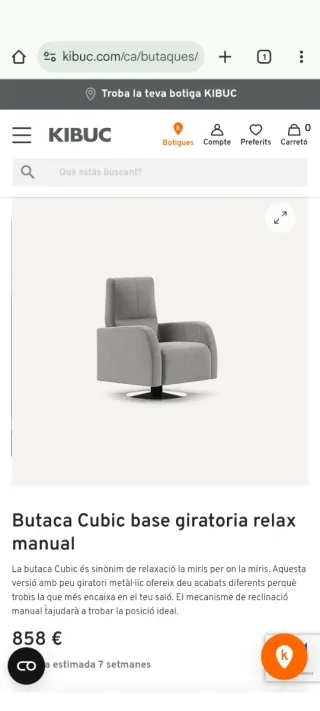 Butaca relax manual giratoria beige