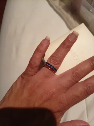 Anillo plata con piedras azules