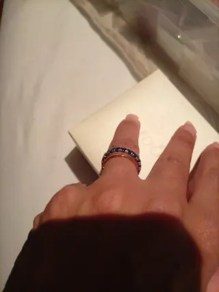 Anillo plata con piedras azules