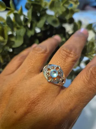 Anillo Nudo Celta Plata Piedra Luna