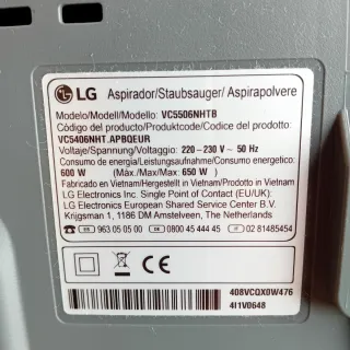 Aspiradora LG azul y negra