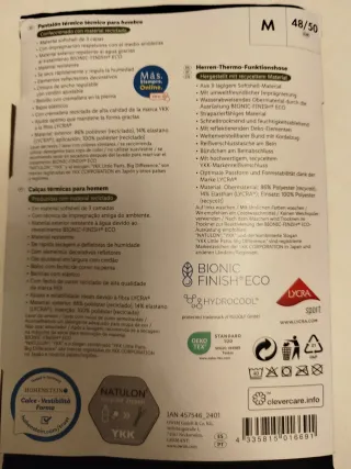 Pantalón térmico técnico hombre.