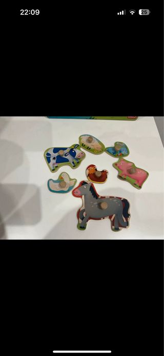 Puzzle madera animales granja