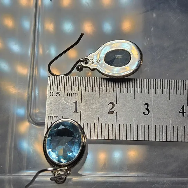 Pendientes Plata 925 Topacio Azul