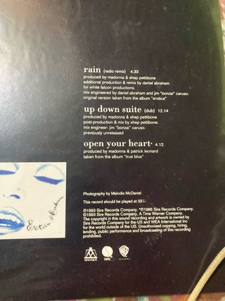 Madonna - Rain Picture Disc Vinilo