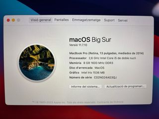 MacBook Pro 2014 A1502 Plata