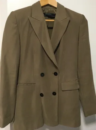 Americana Zara Mujer Talla S Verde Oliva