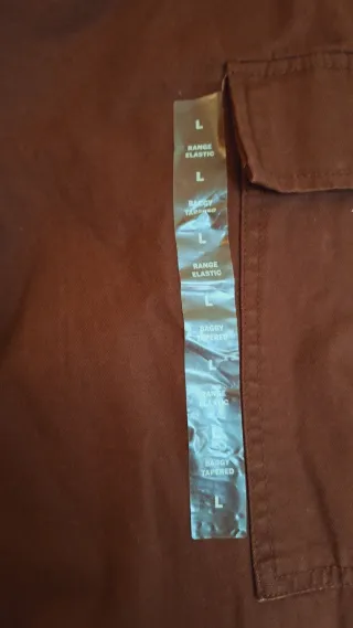 Pantalones Baggy Tapered Elastic L color Burdeos