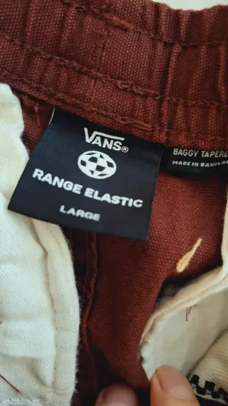 Pantalones Baggy Tapered Elastic L color Burdeos