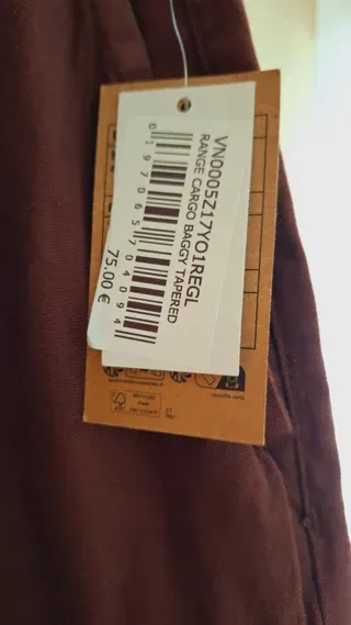 Pantalones Baggy Tapered Elastic L color Burdeos