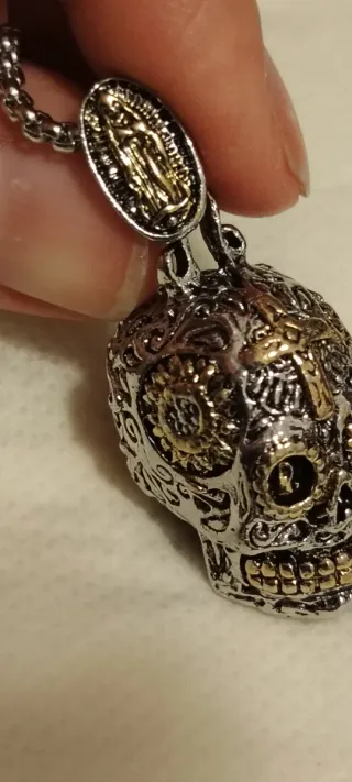 Collana Teschio Uomo Argento e Oro