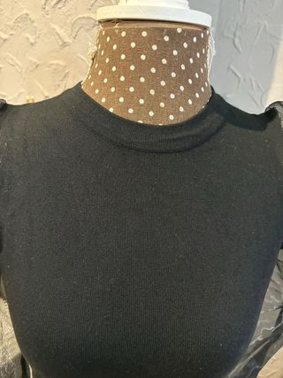 Blusa manga abullonada transparente