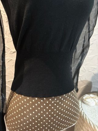 Blusa manga abullonada transparente