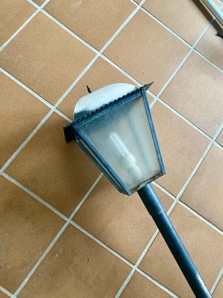 2 Farolas Exterior Cristal y Metal