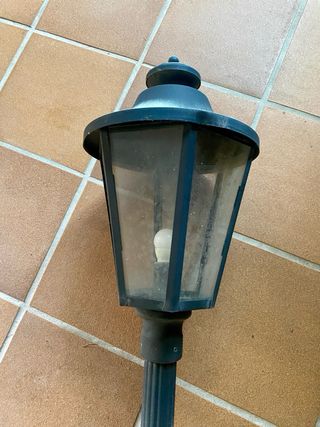 2 Farolas Exterior Cristal y Metal