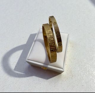 Brazalete Fendi Dorado + Brazalete Regalo, acero