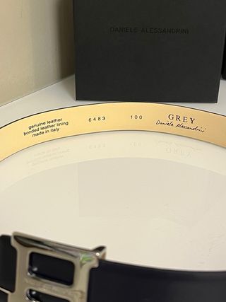 Cintura Daniele Alessandrini Pelle Blu Argento