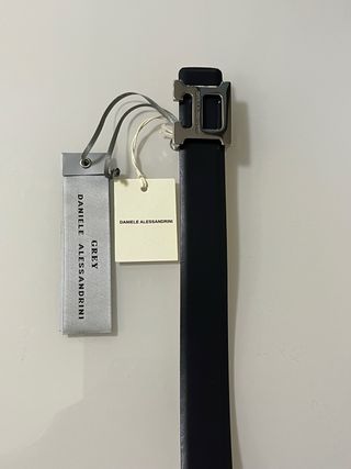 Cintura Daniele Alessandrini Pelle Blu Argento