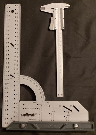 Escuadra Wolfcraft y Calibrador Vernier